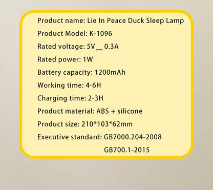 Rechargeable Duck LED Night Light