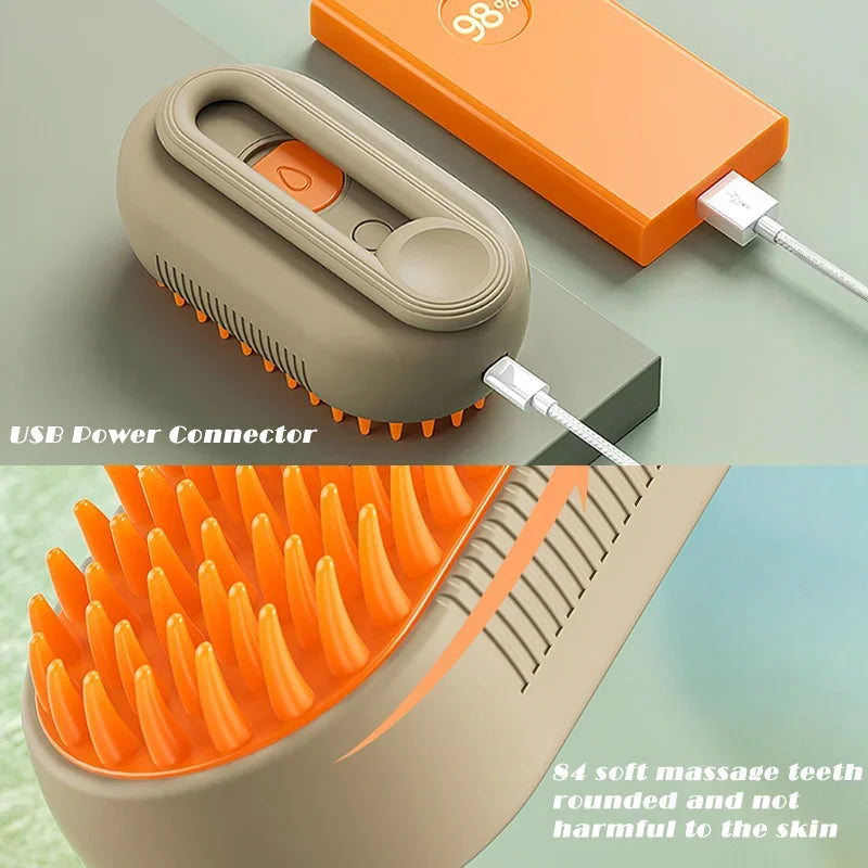 Electric Pet Steam & Grooming Brush